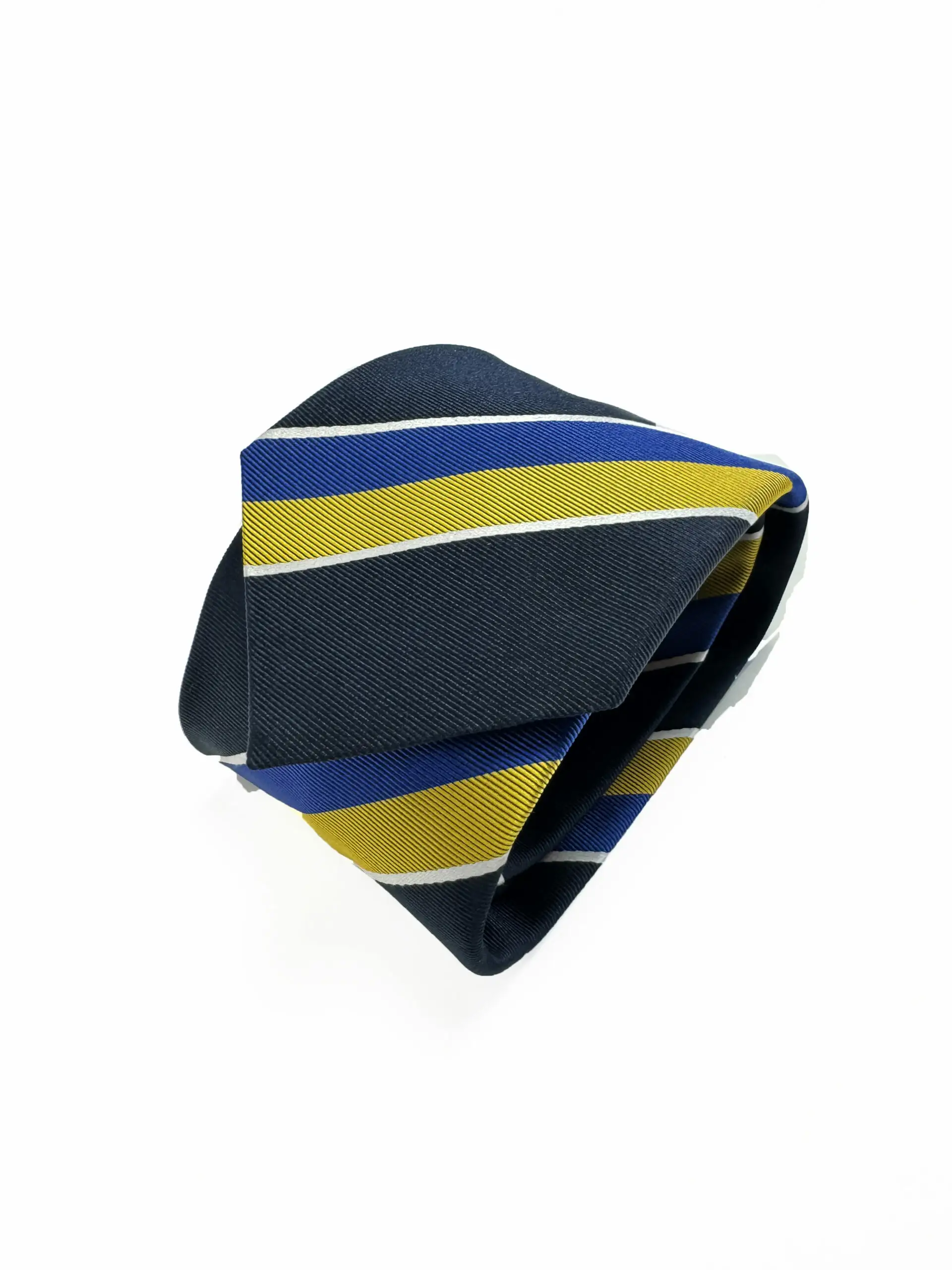 Natūralaus šilko tamsiai mėlynas dryżuotas kaklaraištis, natūralaus šilko kaklaraištis, vyriškas kaklaraištis