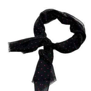 Juodas šalikas su raudonais taškeliais, juodas šalikas, vyriškas šalikas, moteriškas šalikas