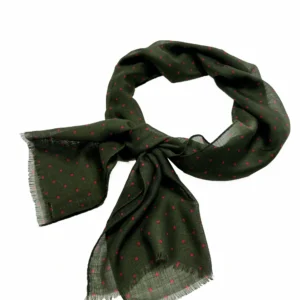 Žalias šalikas su raudonais taškeliais, vyriškas šalikas, moteriškas šalikas, šalikas